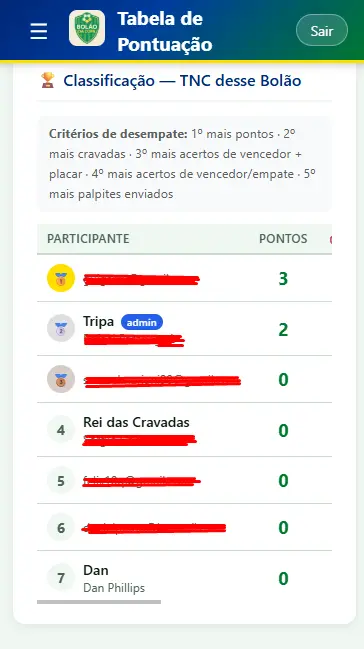 App do Bolão da Copa 2026 - Screenshot 5